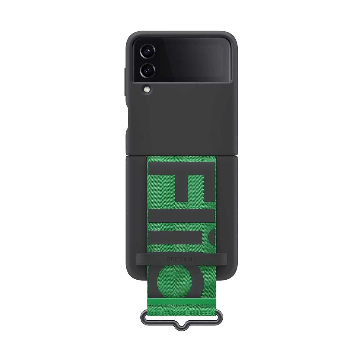 Samsung Galaxy Z Flip4 Silicone Cover with Strap - Black | Covers