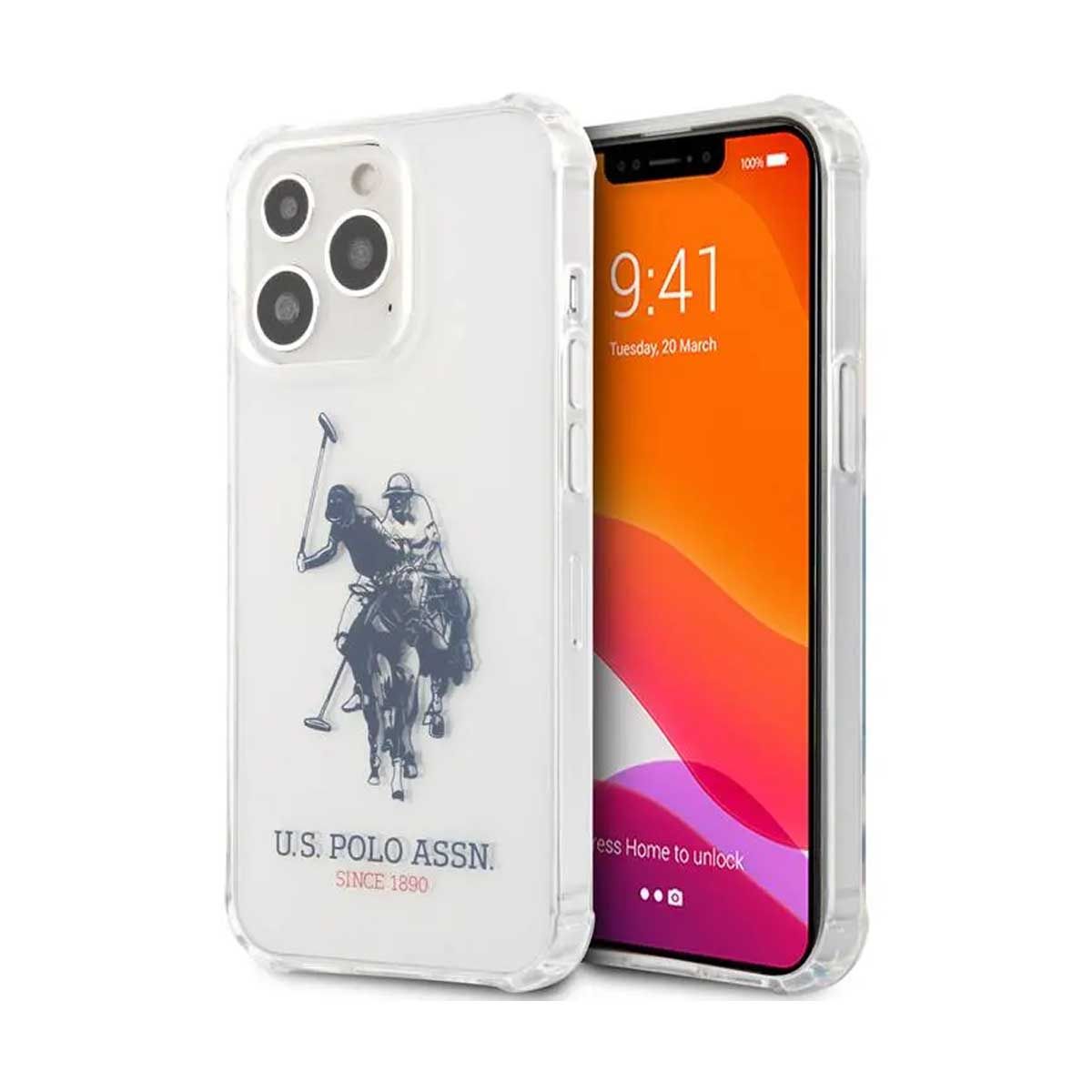 US Polo Assn PC/TPU Shiny Case for iPhone 13 Pro - Transparent | Covers